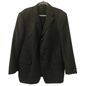 Grey and Purple Fil à Fil Men's Striped Suit Jacket
